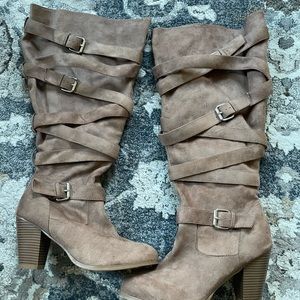 Torrid Buckle Strap wide width/calf boots. 9.5W